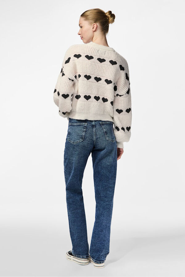 Pieces Hearts jumper blanc