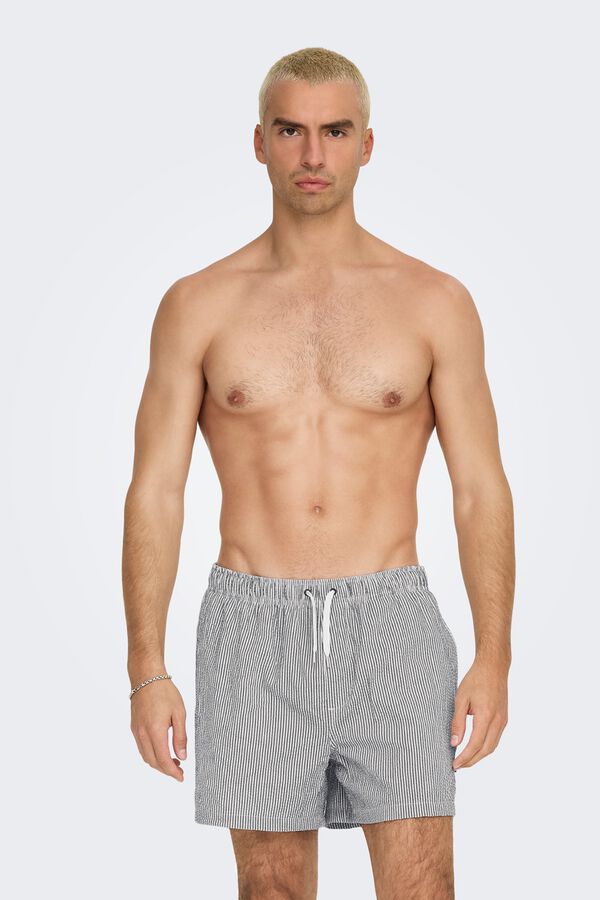 Only & Sons Striped short swimwear green
