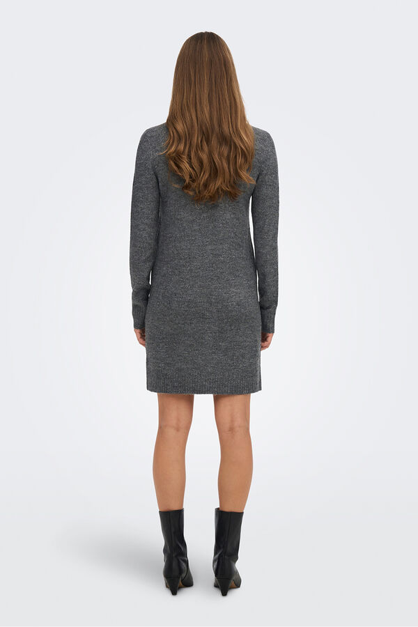JDY Vestido corto punto gris