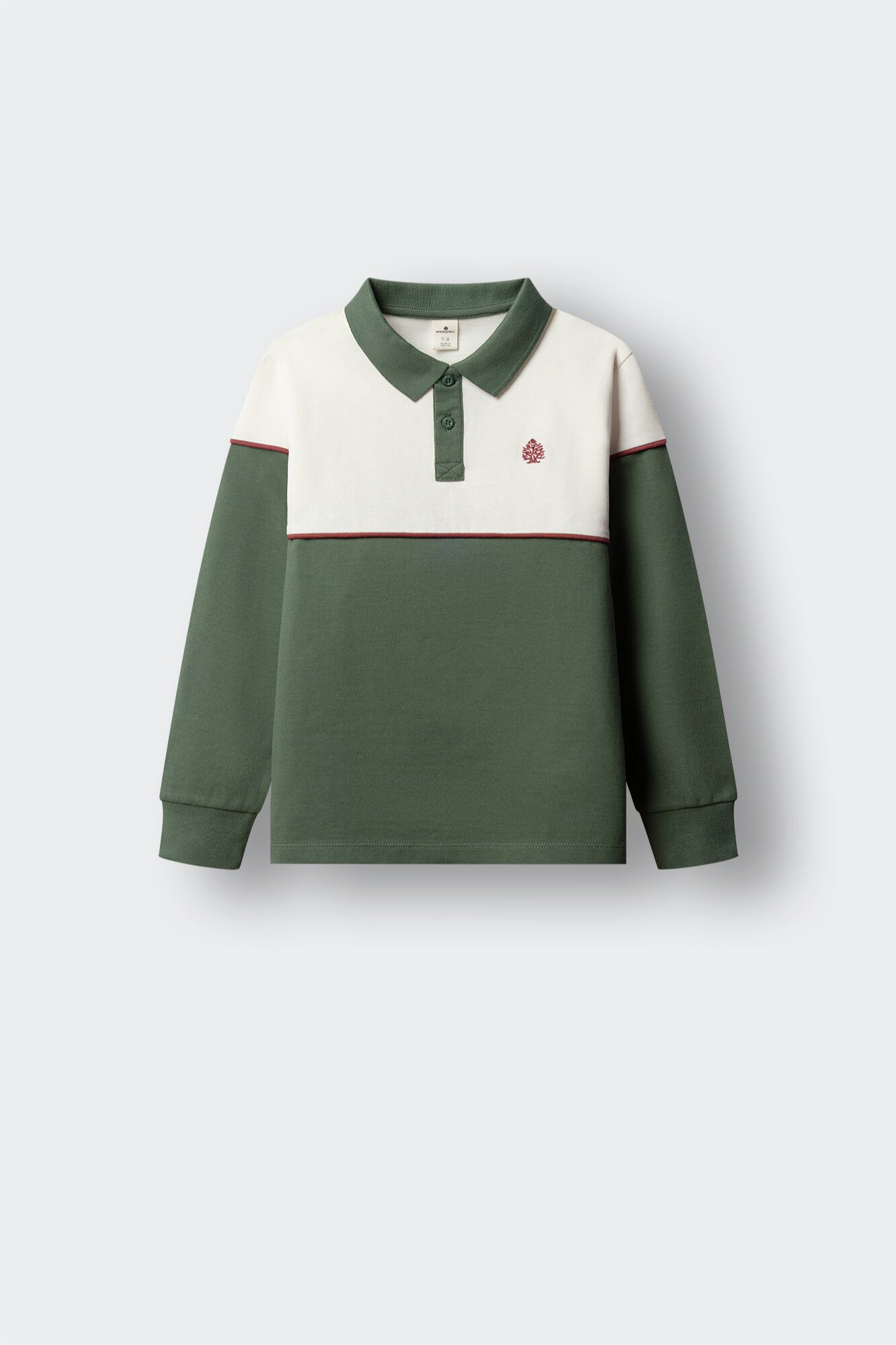 Springfield Kids Polo majica dugih rukava sa krojenim i &scaron;ivenim detaljima za dečake