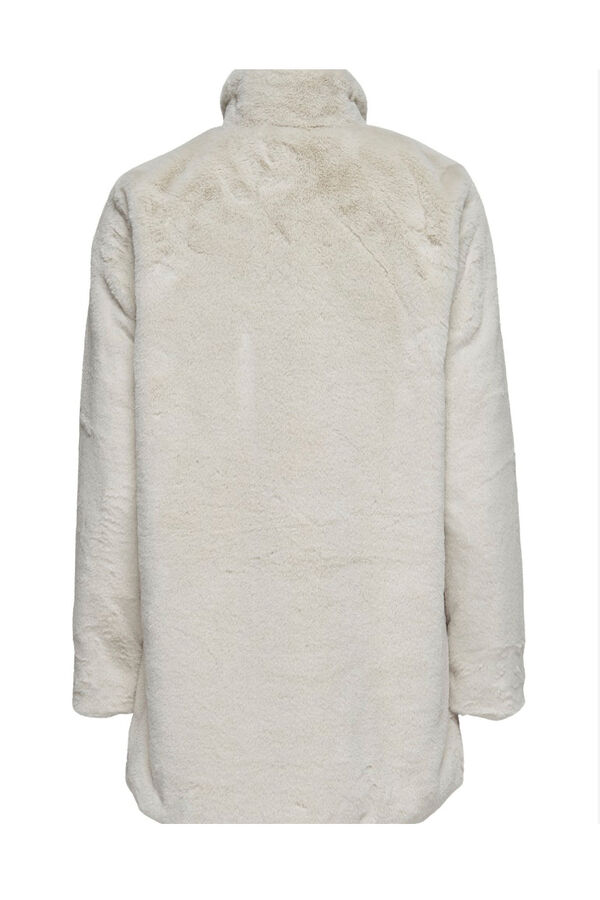 Only Sobretudo de pele sintética bege