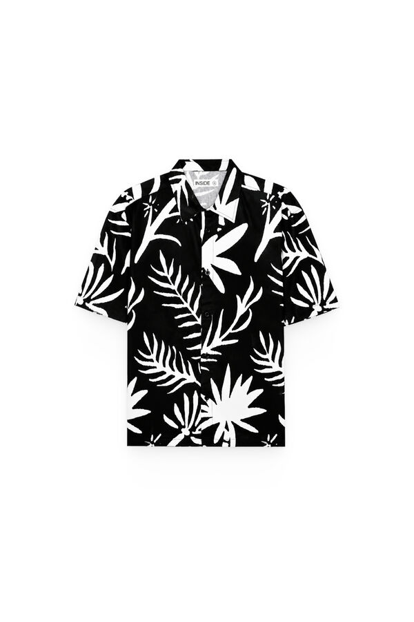 Inside Printed short sleeve shirt black
