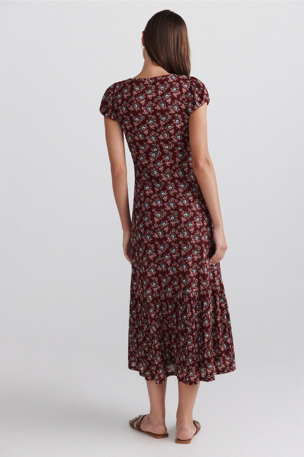 Springfield Printed cord midi dress red