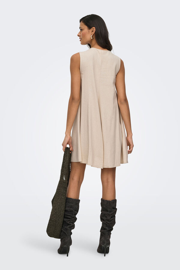 JDY Vestido corto lino gris