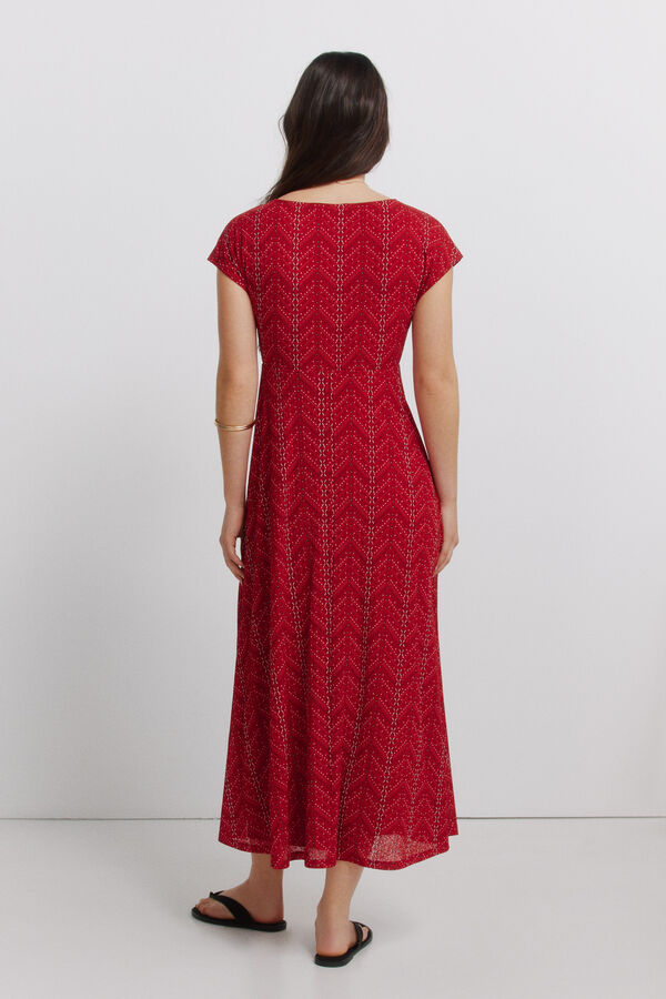 Springfield Robe midi fronc&eacute;e avec n&oelig;ud rouge