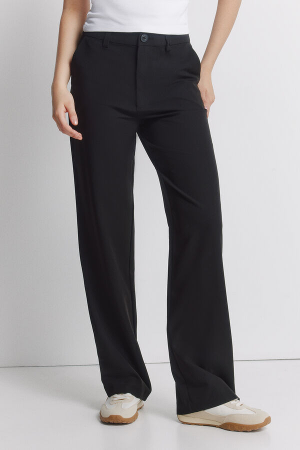 Springfield Straight tailored trousers black