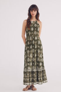 Springfield Leaf print midi dress