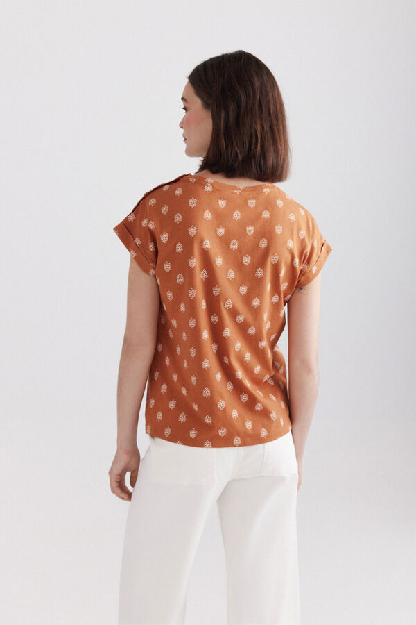 Springfield Printed T-shirt with buttons red