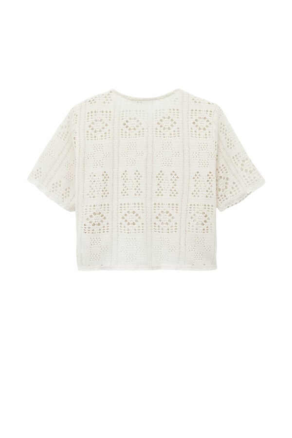 Koton Crochet short T-shirt brown