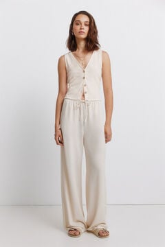 Springfield Wide leg structure long trousers