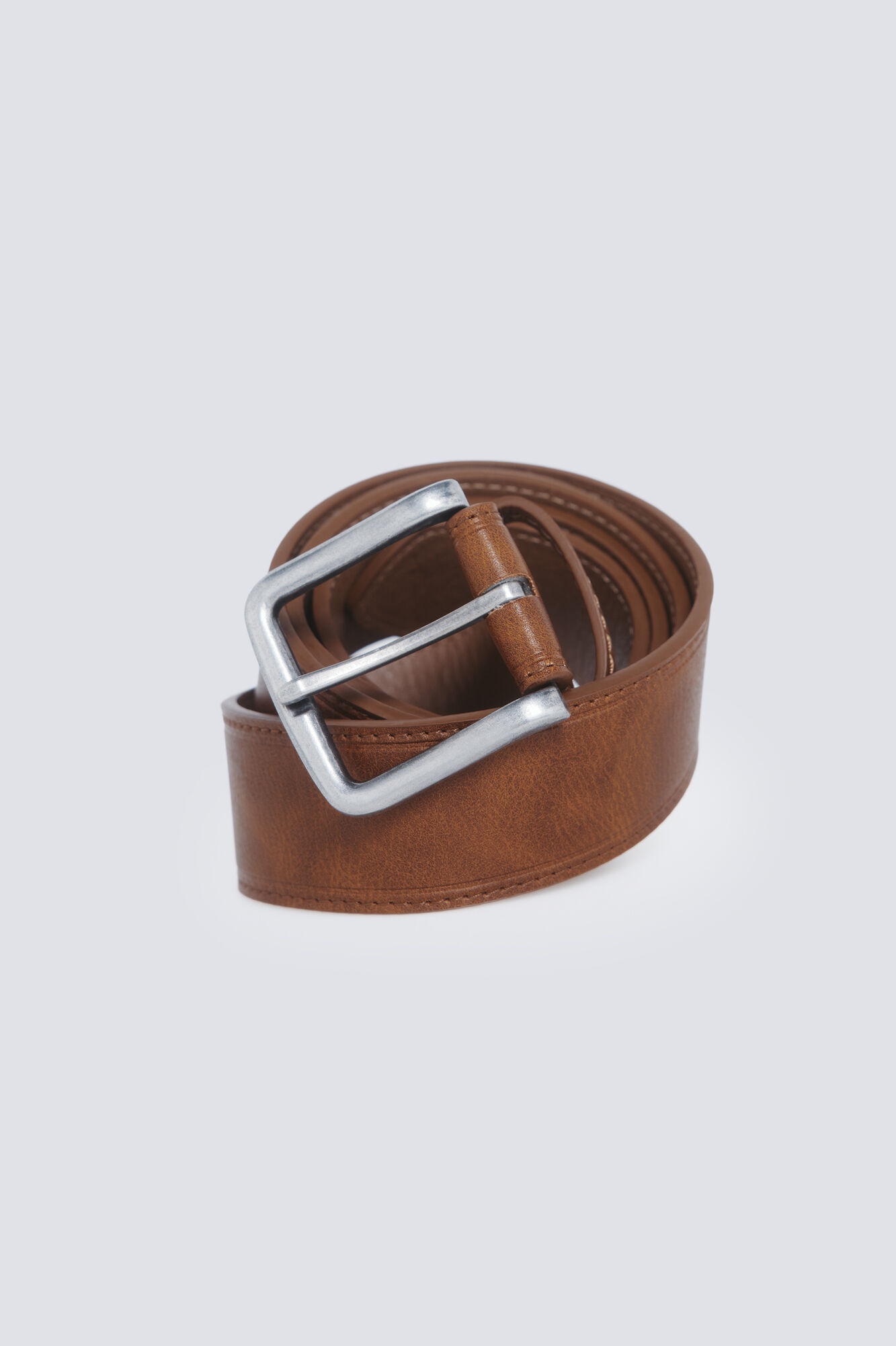 Springfield Leather-effect belt with topstitching