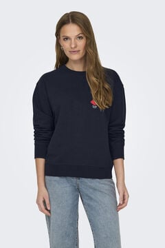 Springfield Langärmeliges Sweatshirt Print grau