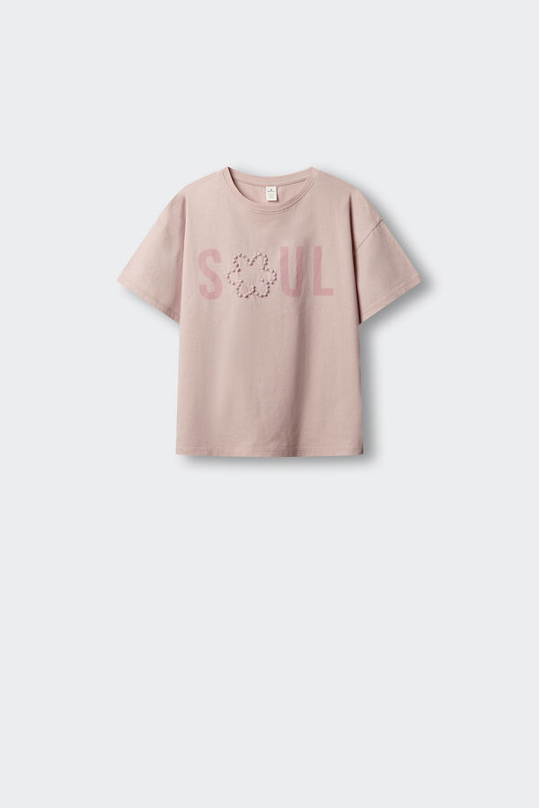 Springfield Kids Majica kratkih rukava sa perlama SOUL za devojčice Roze