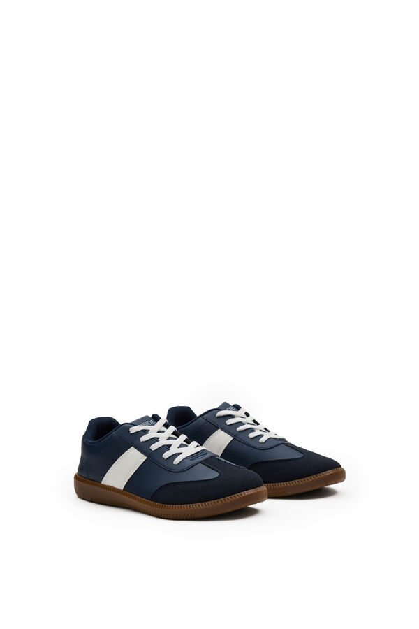 Inside Faux leather trainers blue