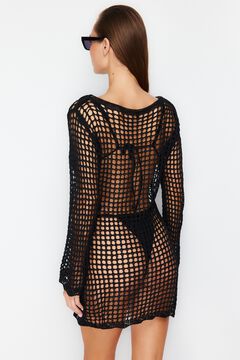 Trendyol Vestido corto crochet manga larga