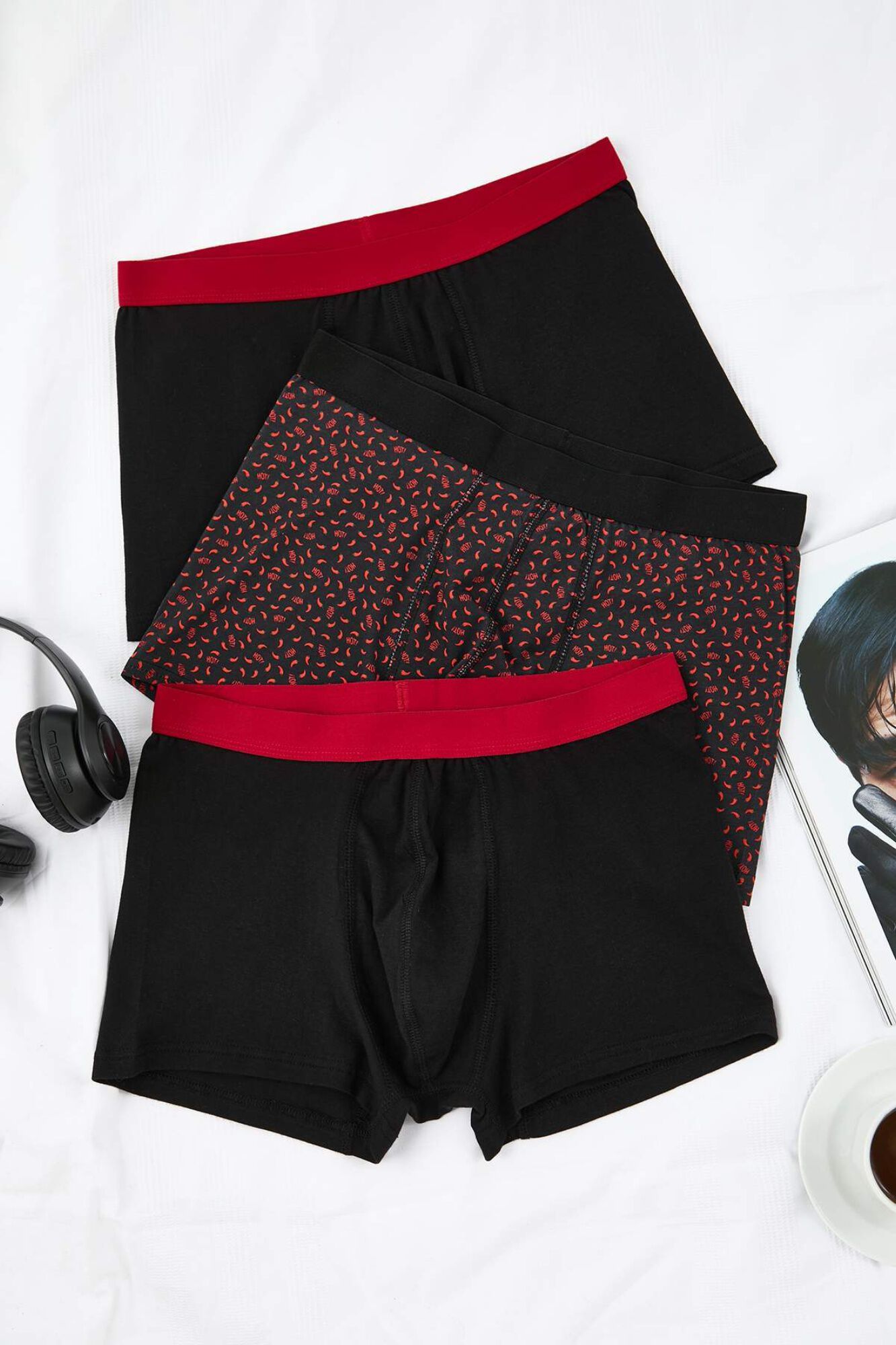 Trendyol Pack 3 boxers lisos de algod&oacute;n