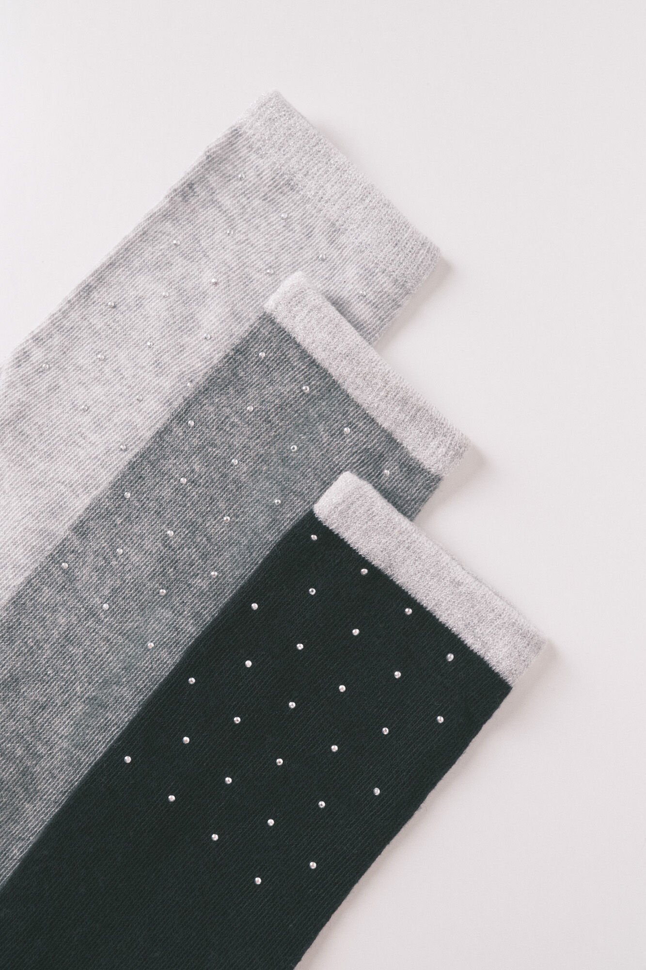 Women'secret Pack 3 calcetines largos algod&oacute;n mix brillo