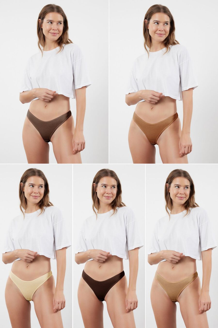 Pack de 5 tangas canalé