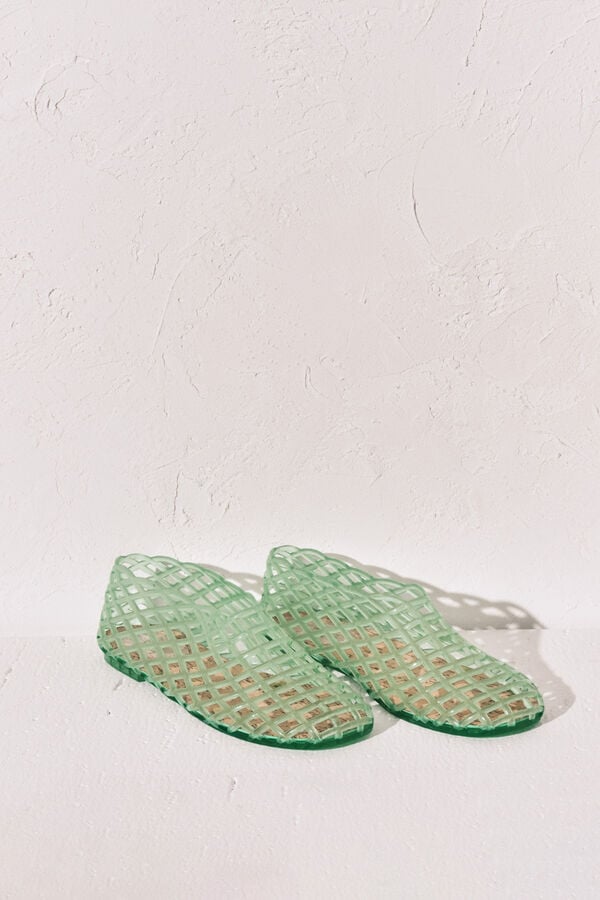 Women'secret Zelene mrežaste jelly sandale Zelena