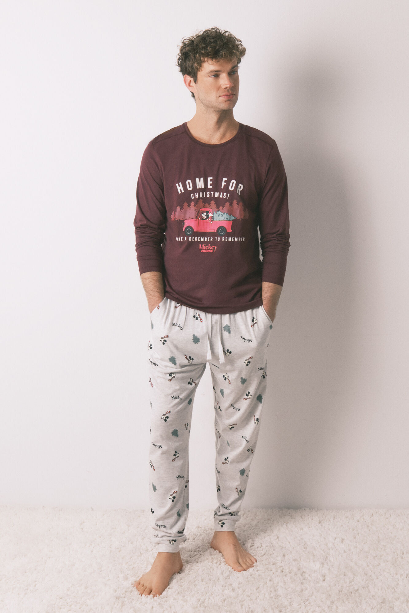 Women'secret Pijama largo hombre 100% algod&oacute;n Mickey Mouse