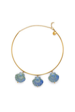 Singularu Choker Shelly Blue Acero Ba&ntilde;o Oro