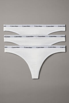 Calvin Klein Pacote com 3 cueca fio dental de algod&atilde;o com logo