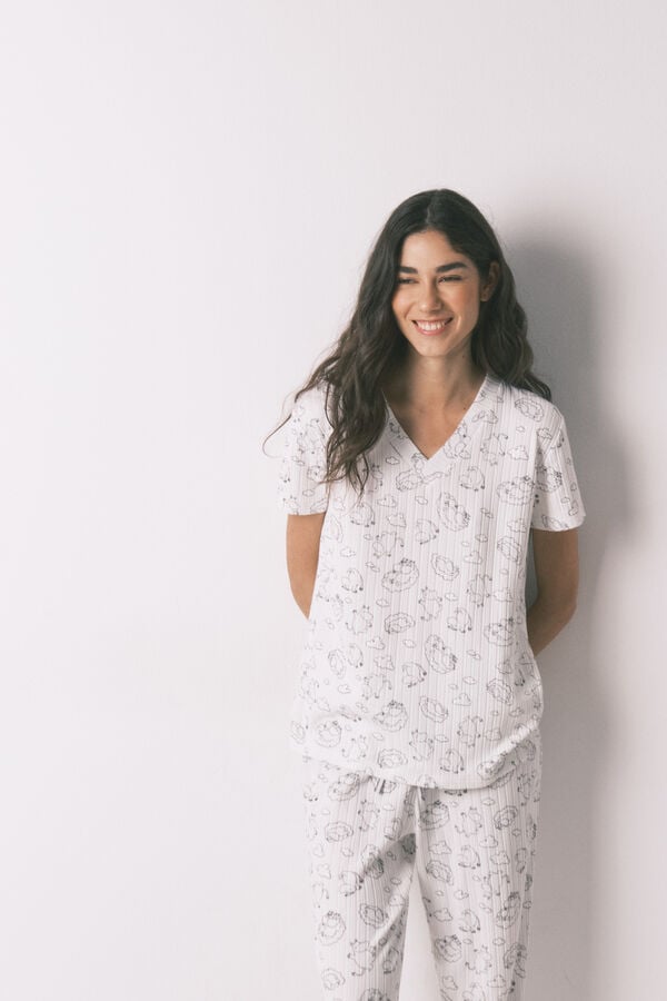 Women'secret Bela rebrasta mekana pidžama sa Moomin printom Print