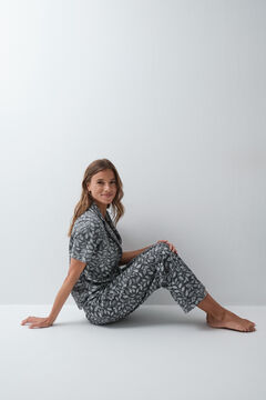 Women'secret Pijama comprido camiseiro com estampado de folhas
