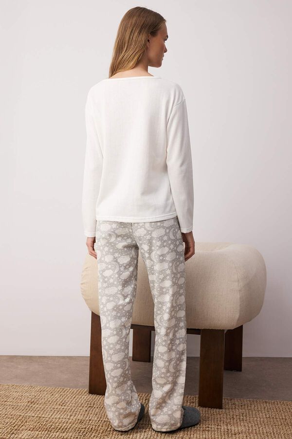 Trendyol Pijama con estampado animal blanco