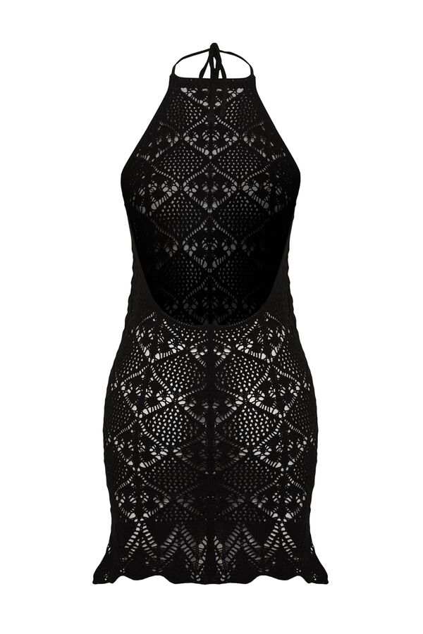 Trendyol Vestido mini ajustado halter negro
