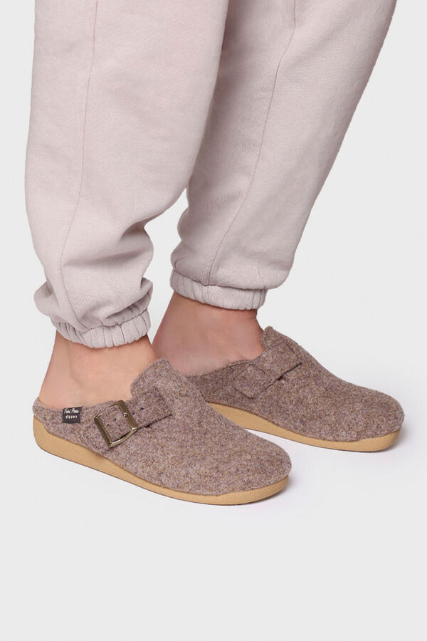 Toni Pons Zapatilla Tipo Zueco Para Mujer En Fieltro kaki