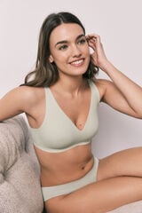 Women'secret Green plain clean cut halterneck top green