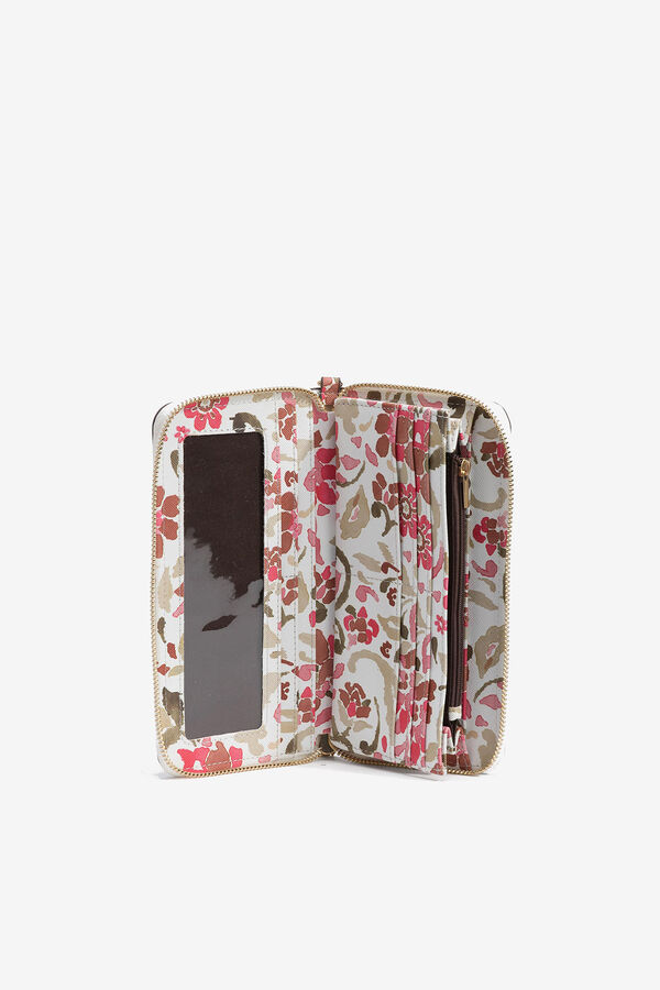 Vilanova Monedero Efecto Piel Floral rosa