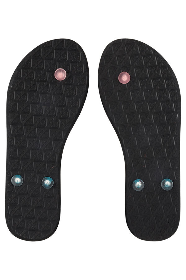 Roxy Chanclas de playa negras estampado