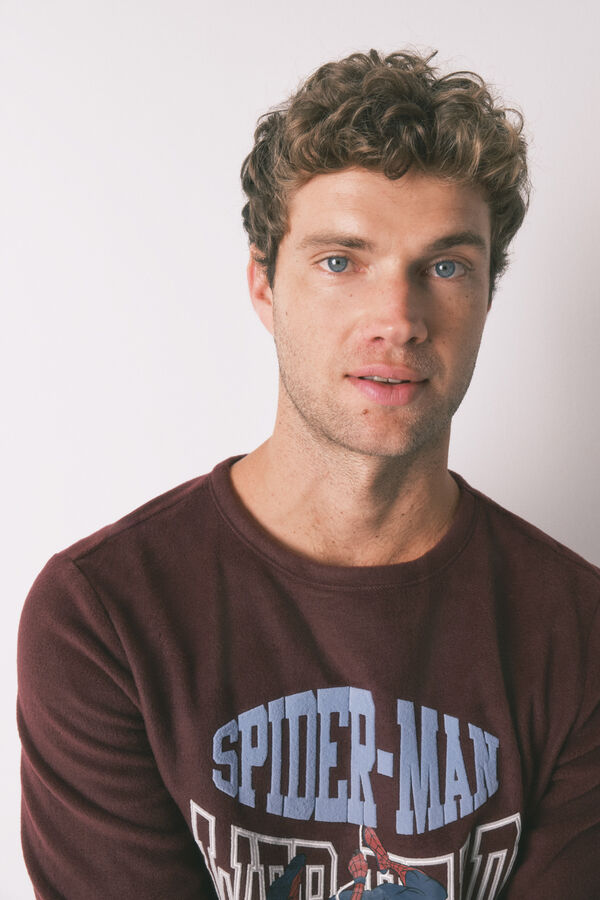 Women'secret Muška duga pidžama od polarnog crvenog flisa sa Spajdermen Bordo