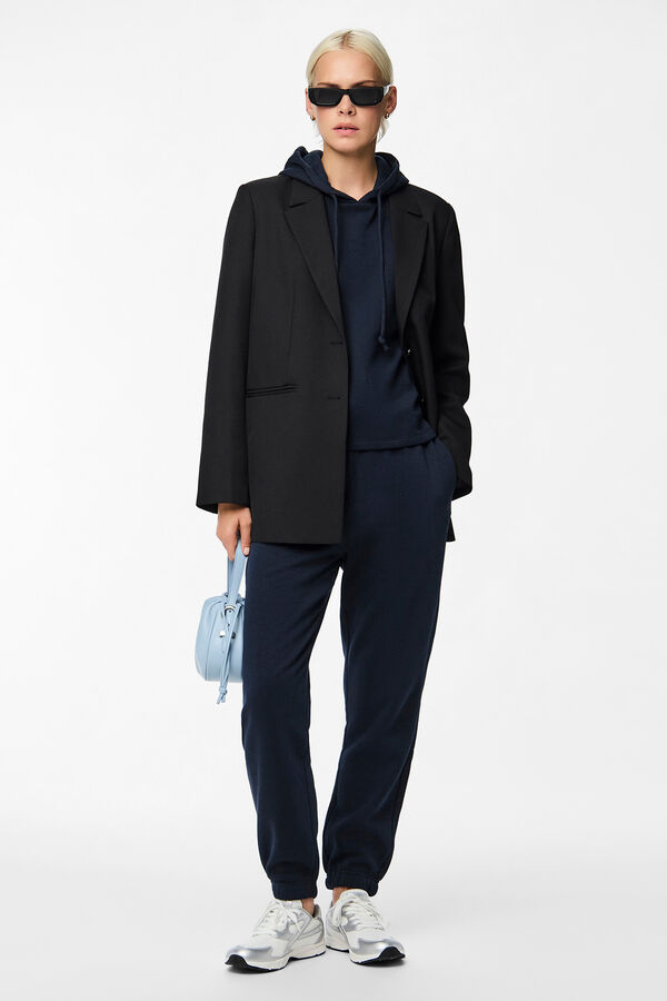 Pieces Sweatshirt com capuz azul