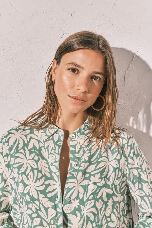 Women'secret Camisola curta estampada verde