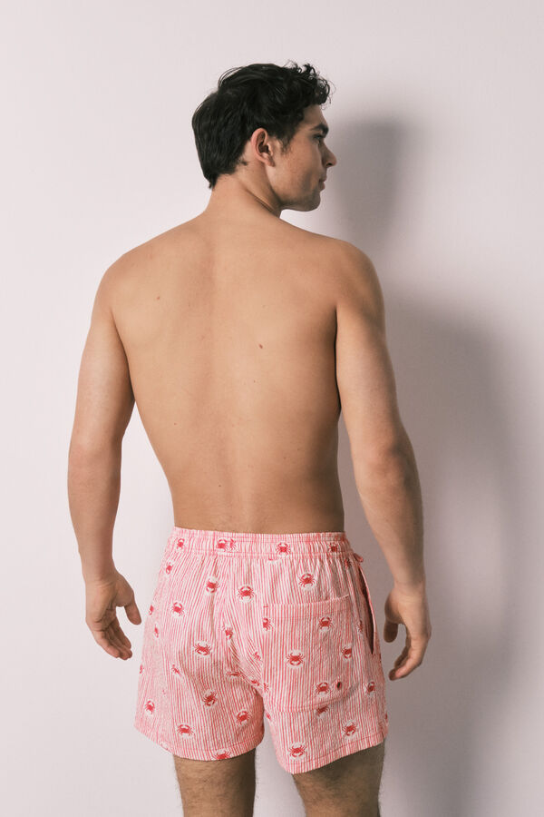 Women'secret Mu&scaron;ki kupaći kostim sa prugama i rakovima Koralna