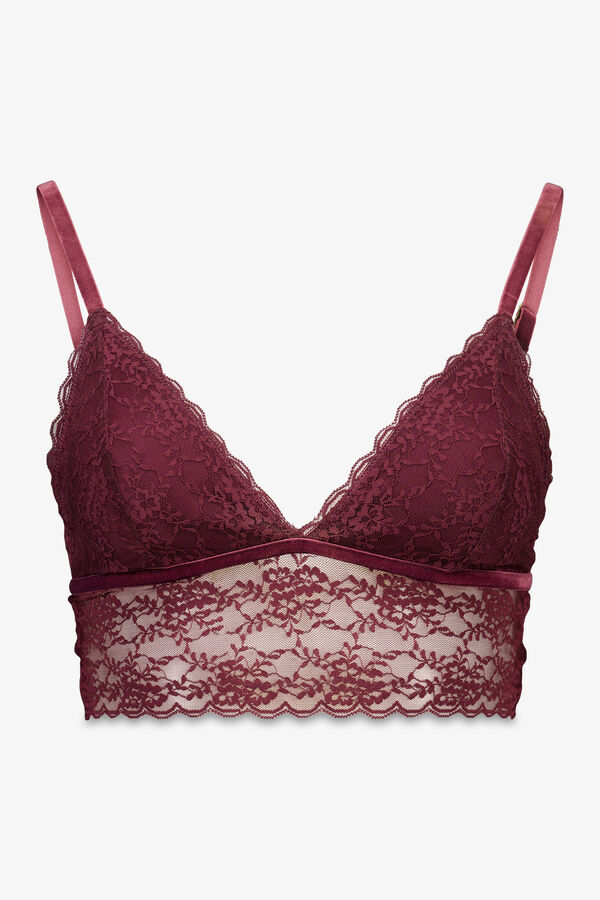 Women'secret BRALETTE GRUDNJAK bordo čipka trouglasti brusnik Bordo