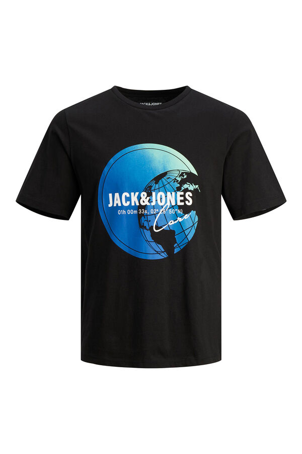 Jack & Jones Camiseta manga corta print mundo black