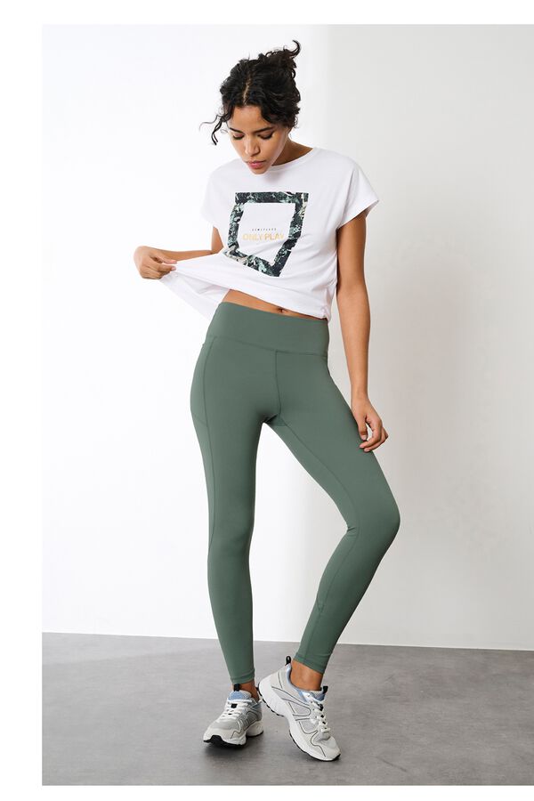 Only Play Legging cintura alta y bolsillo lateral. verde