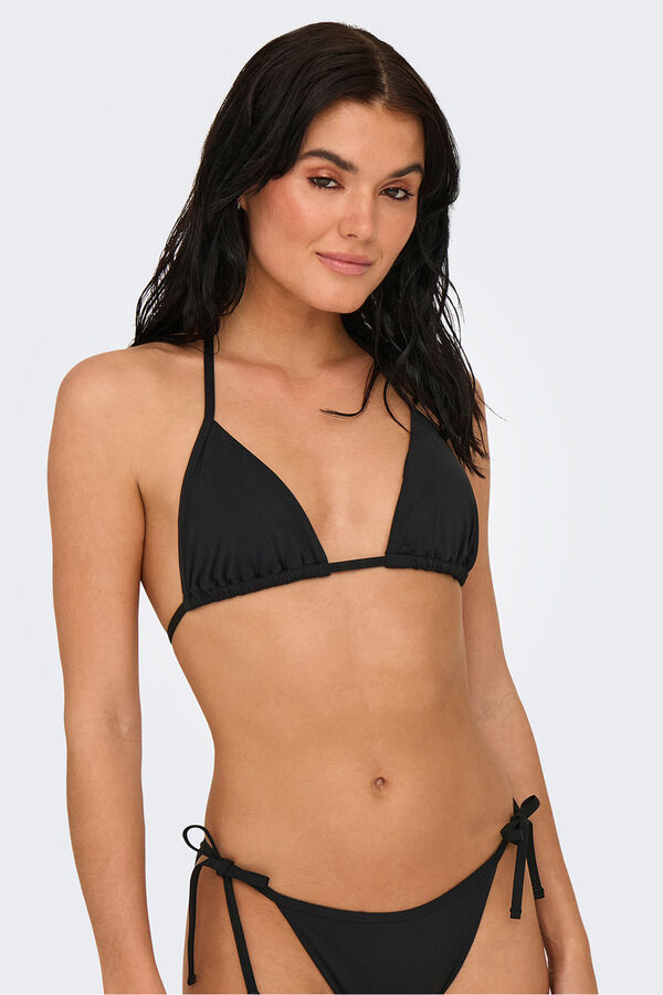 Only Top de bikini triangular negro negro