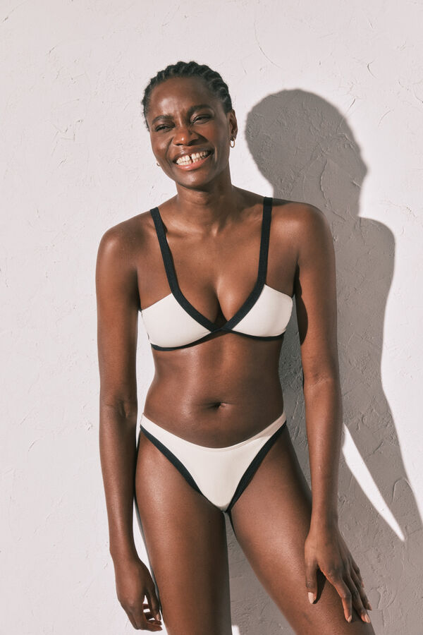 Women'secret Beli polusjajni trouglasti gornji deo bikinija Bež