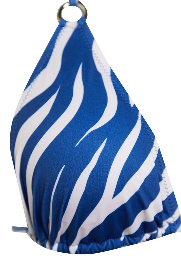Trendyol Top de bikini triangular animal print estampado