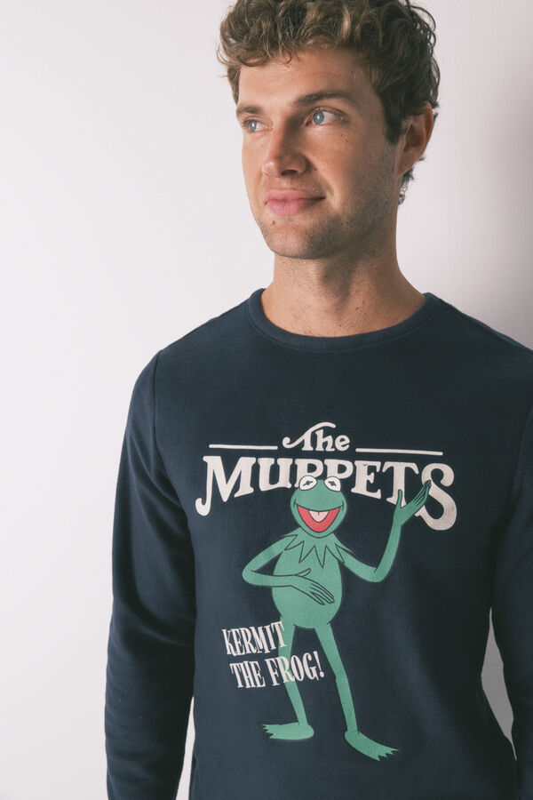 Women'secret Mu&scaron;ka duga pidžama od flisa Plava