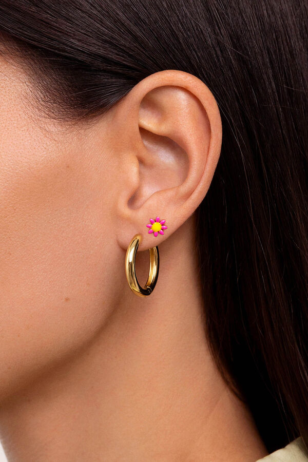 Singularu Rose Daisy May Gold Bathroom Single Earring printed