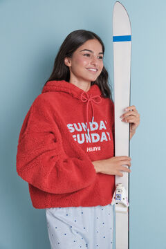 HI&BYE Mekana crvena duks od ovčije kože sa logo