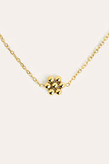Singularu Collar Tiny Daisy Acero Ba&ntilde;o Oro amarillo