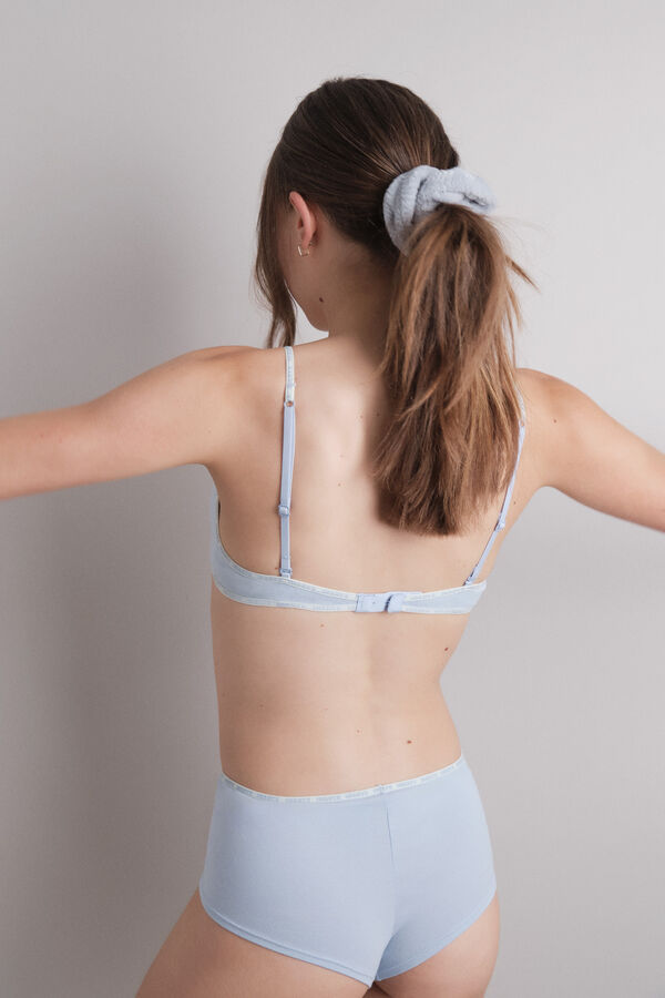 HI&BYE Pamučni trouglasti grudnjak sa odvojivim korpe , plavi Plava