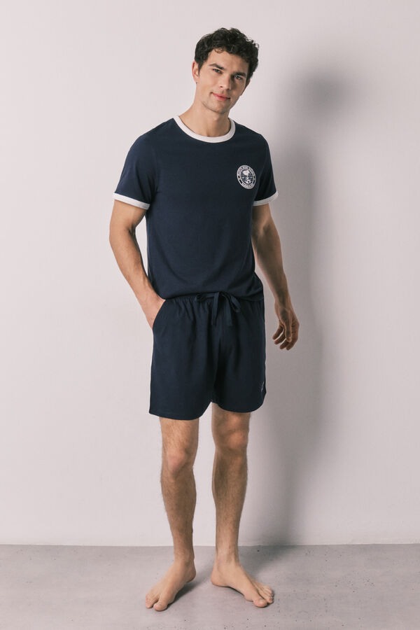 Women'secret 100% pamučna kratka mu&scaron;ka pidžama Snoopy Plava